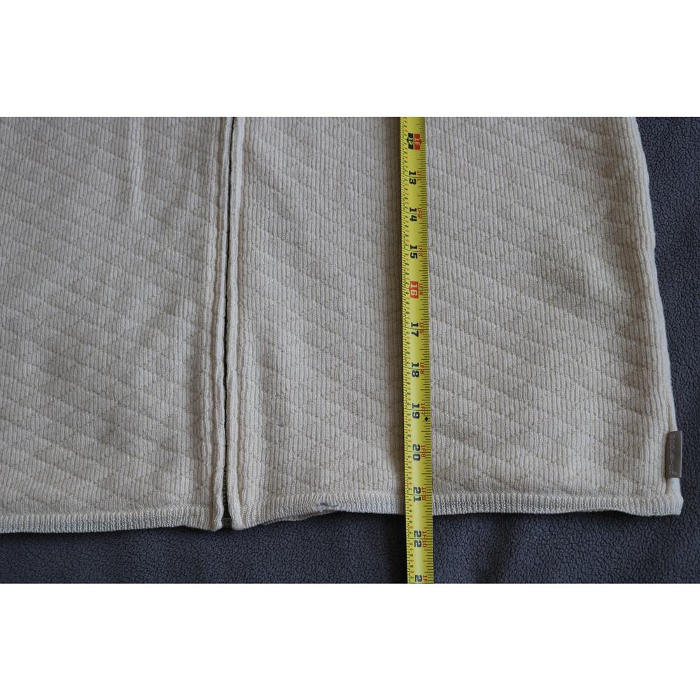 WOOLRICH Vest Jacket Wool Womens Large Cream Camel Full Zip Minimalist Neutral - Picture 5 of 11